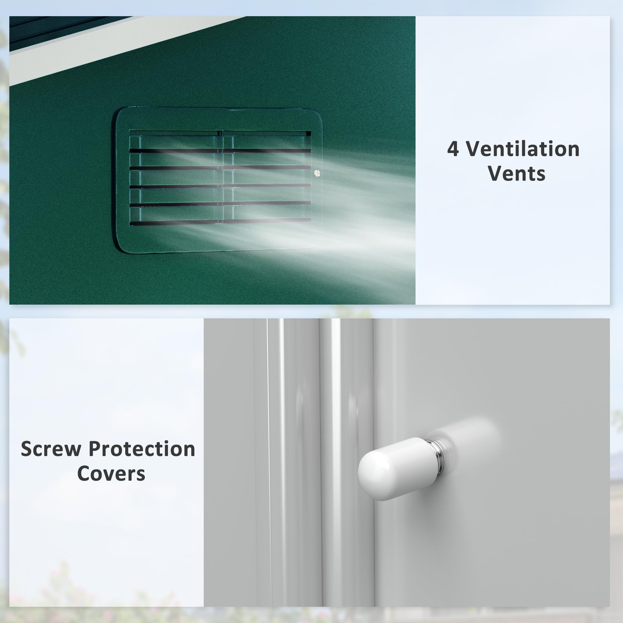 Outsunny 7.7 x 5.7ft Metal Garden Shed with Ventilation Slots and Sliding Doors, Galvanised Outdoor Tool Storage House, Grey