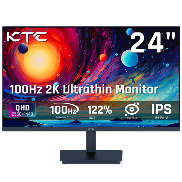 KTC Flat 32 Inch Monitor, QHD 1440P 2K@100Hz IPS Large Computer Monitor, Ultra Thin Bezels, Anti-Blue Light, HDR10, 103% sRGB, 86% DCI-P3, 350 Nits, 3ms MPRT, Adaptive Sync for Working and Gaming