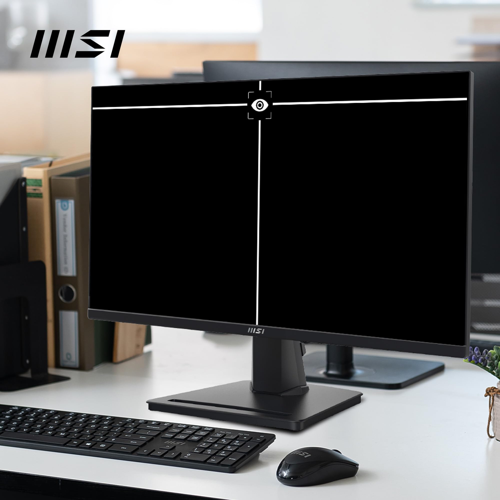 MSI PRO MP251 24.5 Inch Full HD Office Monitor - 1920 x 1080 IPS Panel, 100 Hz, Eye-Friendly Screen, Built-in Speakers, Tilt-Adjustable - HDMI 1.4b, D-Sub (VGA)
