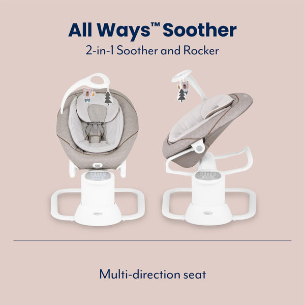 Graco All Ways Soother 2-in-1 Baby Swing and Portable Rocker (Birth to 6 Months Approx, 0-9kg), with Vibration and Adjustable Swing Speed, Stargazer