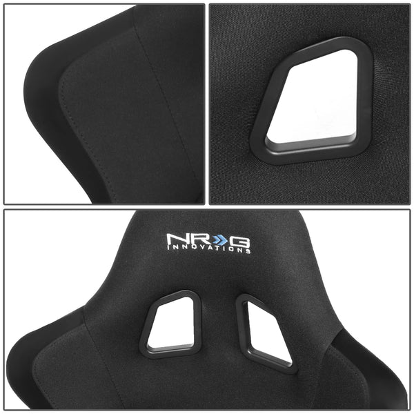 NRG Innovations Fixed Back Sport Bucket Seat - FRP Fiber Glass - Large - Part # FRP-300 Black