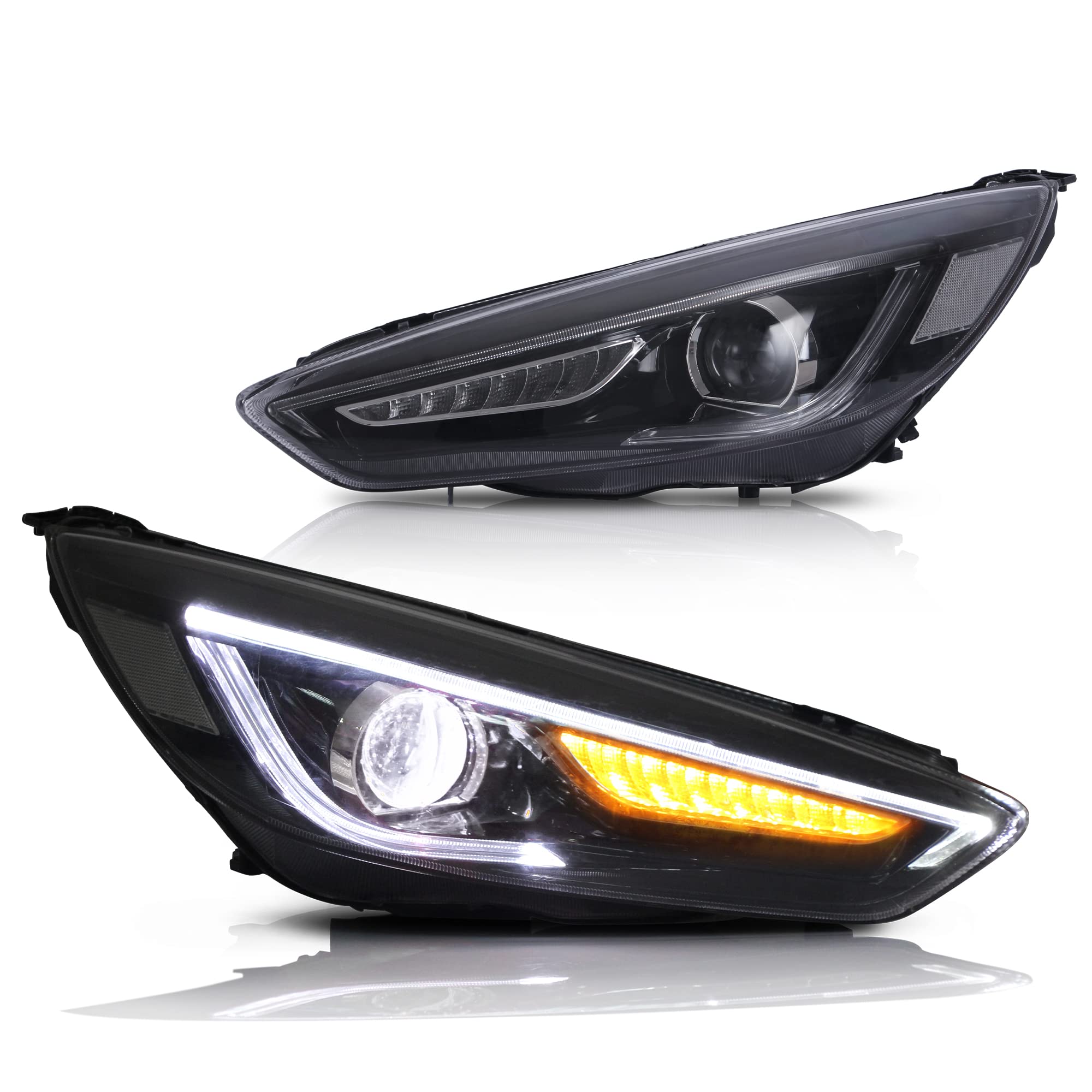 VLAND Headlights for Focus MK3 ST RS 2015-2018 Front Lights (Q5 Lens)