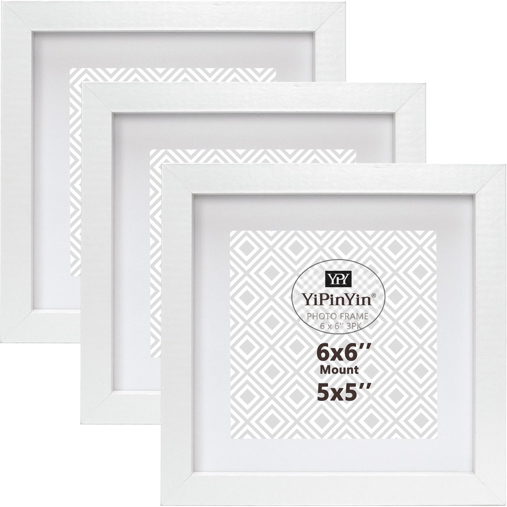 Black 50x70cm Boxed Picture Frames Set of 3 with Mounts for 40x60cm, 70x50cm poster frame with Acid Free mount for 40x60cm photo (Black 3Pack)