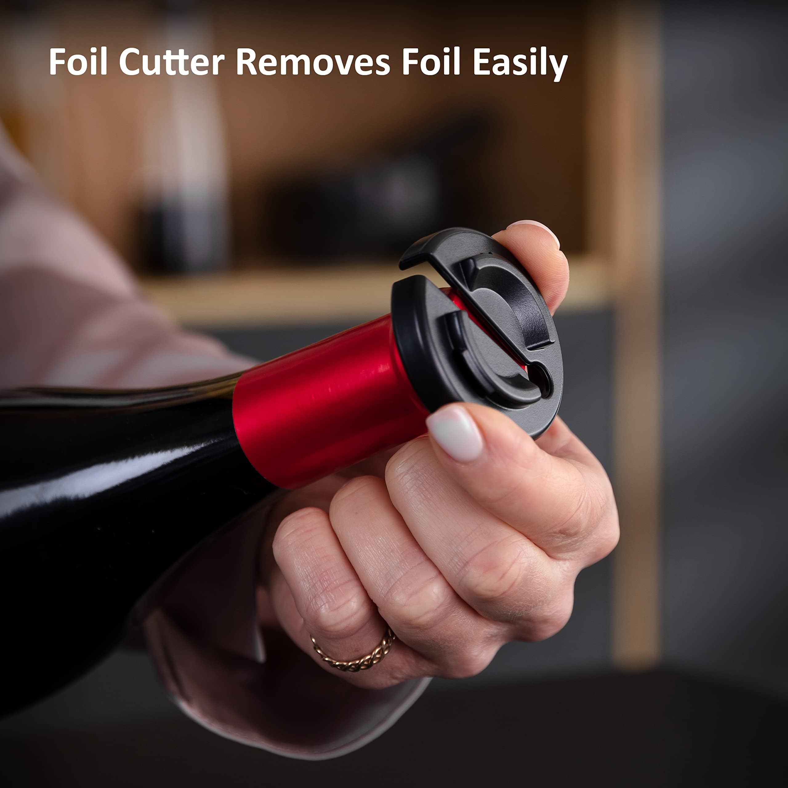 Haier 6-In-1 Electric Wine Bottle Opener Kit - Includes USB Rechargeable Bottle Opener - Tulip Wine Aerator Pourer - Foil Cutter - Vacuum Pump - 2