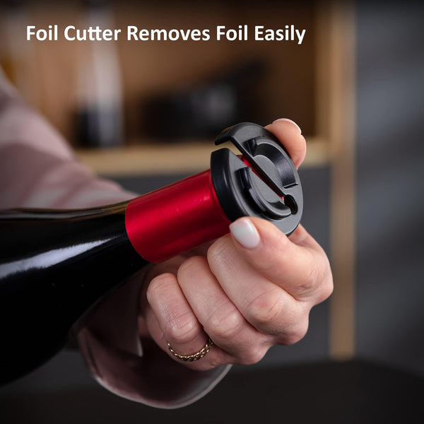 Haier 6-In-1 Electric Wine Bottle Opener Kit - Includes USB Rechargeable Bottle Opener - Tulip Wine Aerator Pourer - Foil Cutter - Vacuum Pump - 2