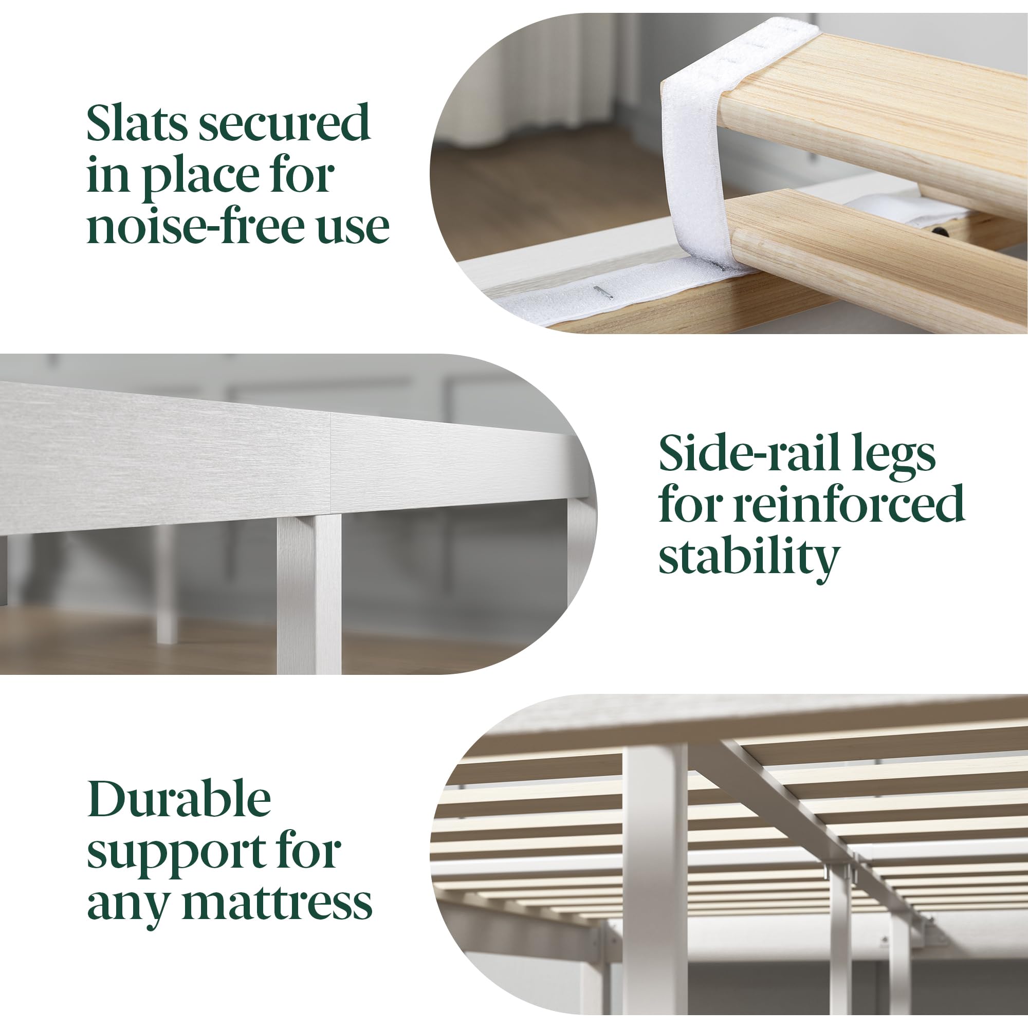 Zinus Ellie Single Bed Frame - Bed 90 x 190 cm - 36 cm Height with underbed storage - Bamboo and Wood Platform Bed Frame with Headboard, Brown