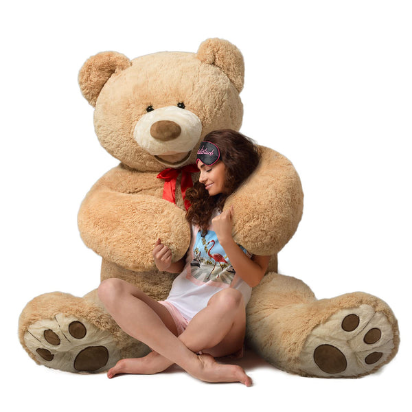 HollyHOME 150cm Giant Teddy Bear Stuffed Animal Large Soft Toys Plush Bear, Light Brown Age 3+