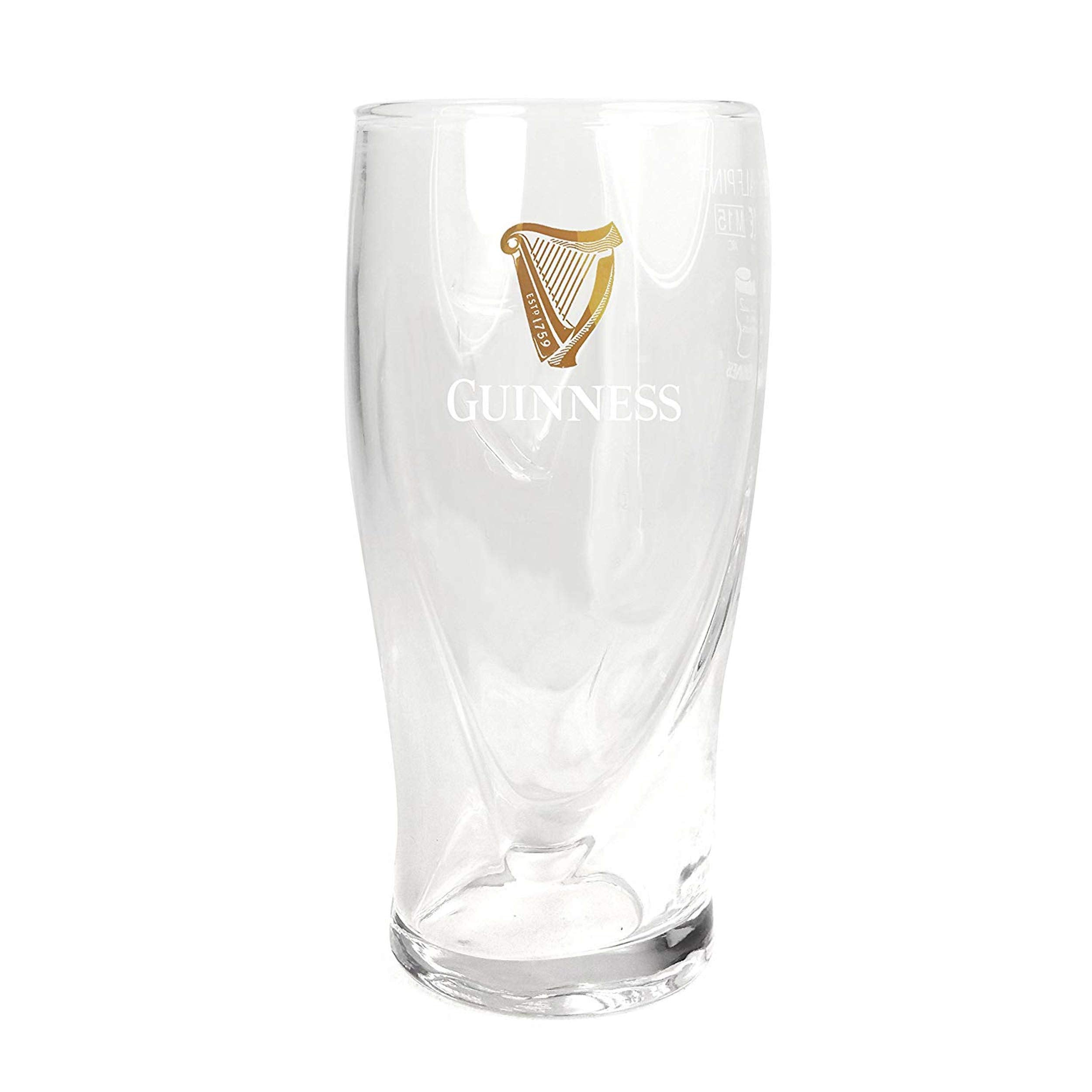 Guinness Official Merchandise Embossed Pint Beer Glass (Set of 4), 568ml