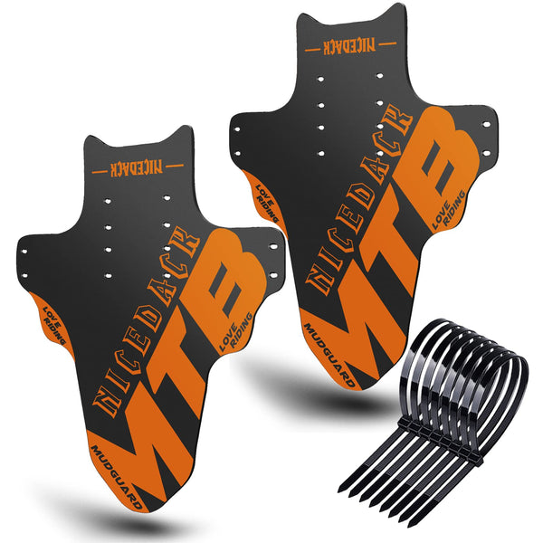 NICEDACK Mudguards Mountain Bike, 2 Pieces Mudguard Fit 20-29 Inch MTB Mudguard Front and Rear Compatible Bicycle Splash Guard