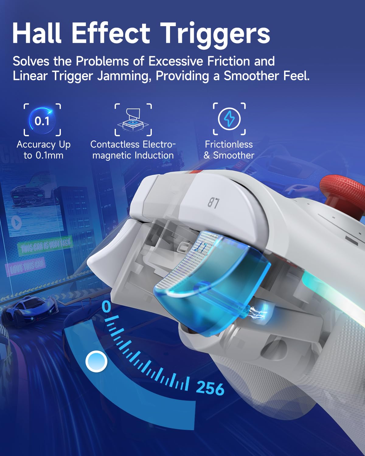 EasySMX X15 Wireless PC Controller with Hall Triggers, Hall Joysticks, Enhanced Bluetooth Game Controller,No Drift No Deadzone effect, Compatible with Windows PC, Android, Steam and Switch