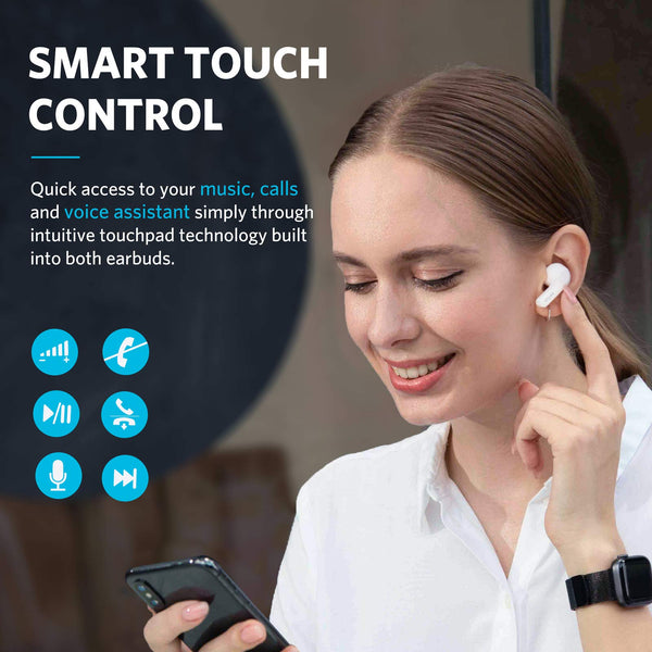 EarFun Wireless Earbuds, [What Hi-Fi Awards] Air Bluetooth In-Ear Headphones with 4 Mics ENC, Sweatshield™ IPX7 Waterproof, Clear Sound, Deep Bass, Wireless Charge, Game Mode, App Customize EQ, 35H