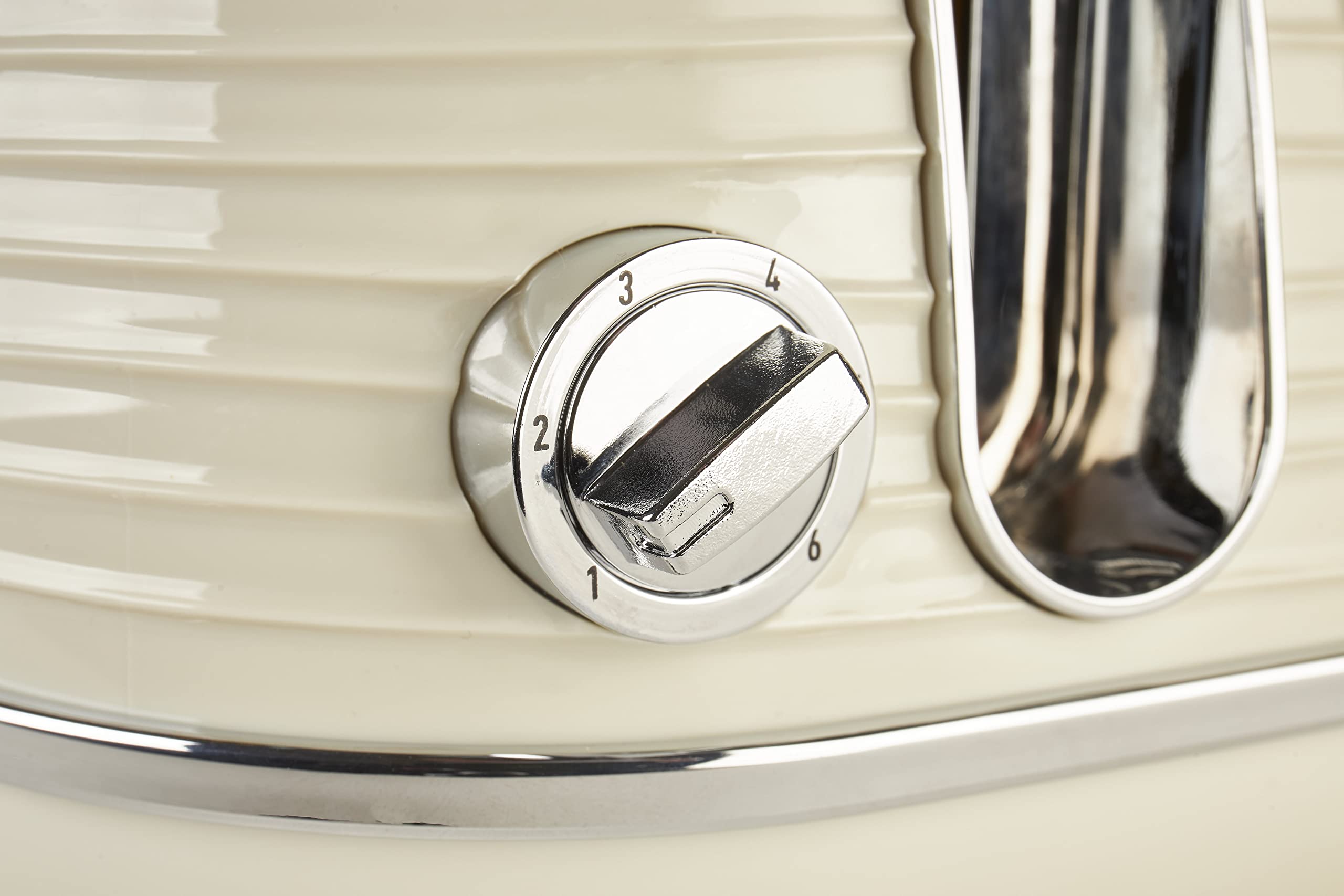 Haden Devon Cream 4 Slice Toaster - 6 Browning Settings, 4 Slice Toaster with Wide Slots, Toaster 4 Slice with Defrost, Reheat And Cancel Settings