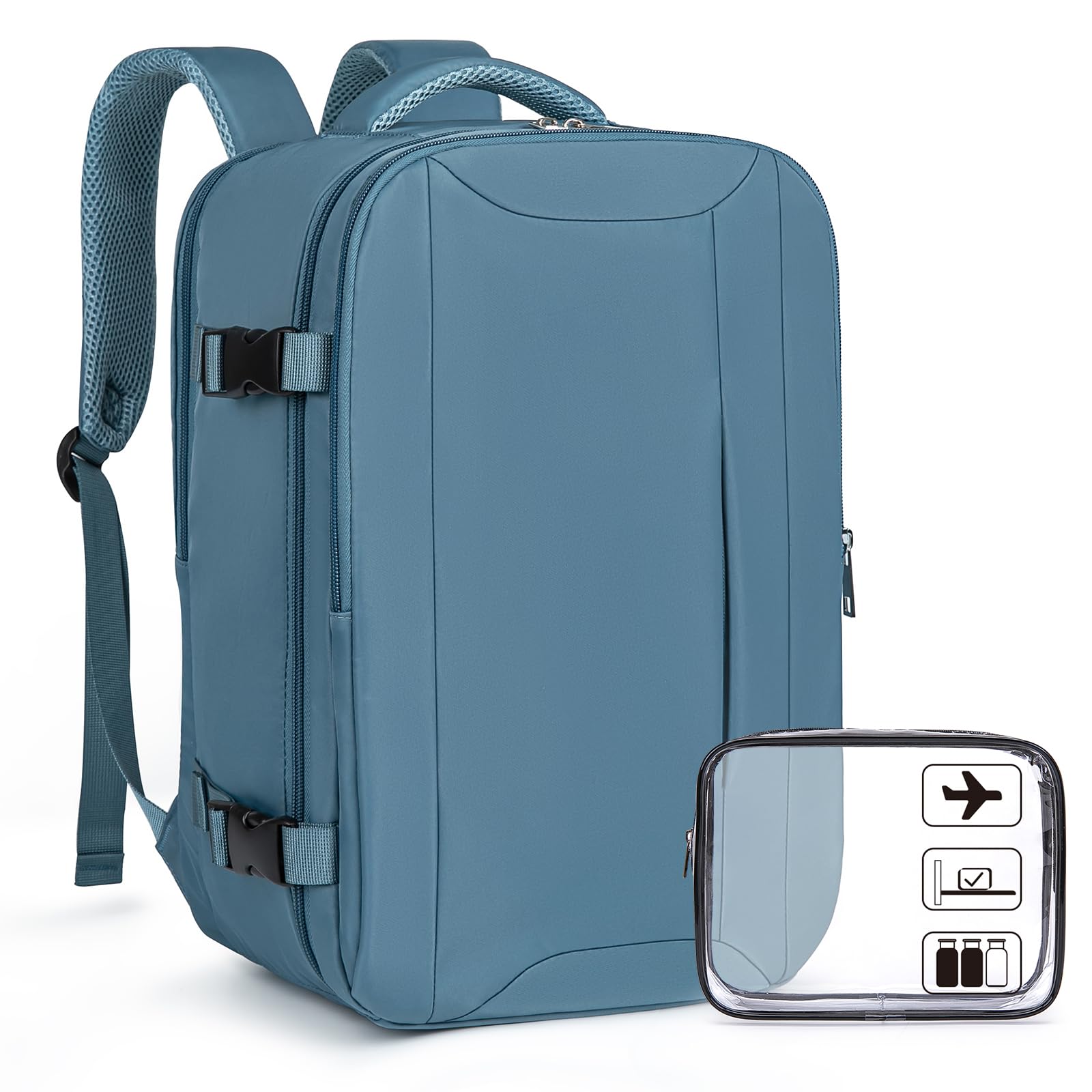 Xkdoai for Ryanair Cabin Bags 40x20x25, Travel Backpack with TSA Approved Clear Bag, Travel Bag Underseat Carry-ons Hand Luggage Bag for Travelling Casual Daypack for Ryan Air Plane