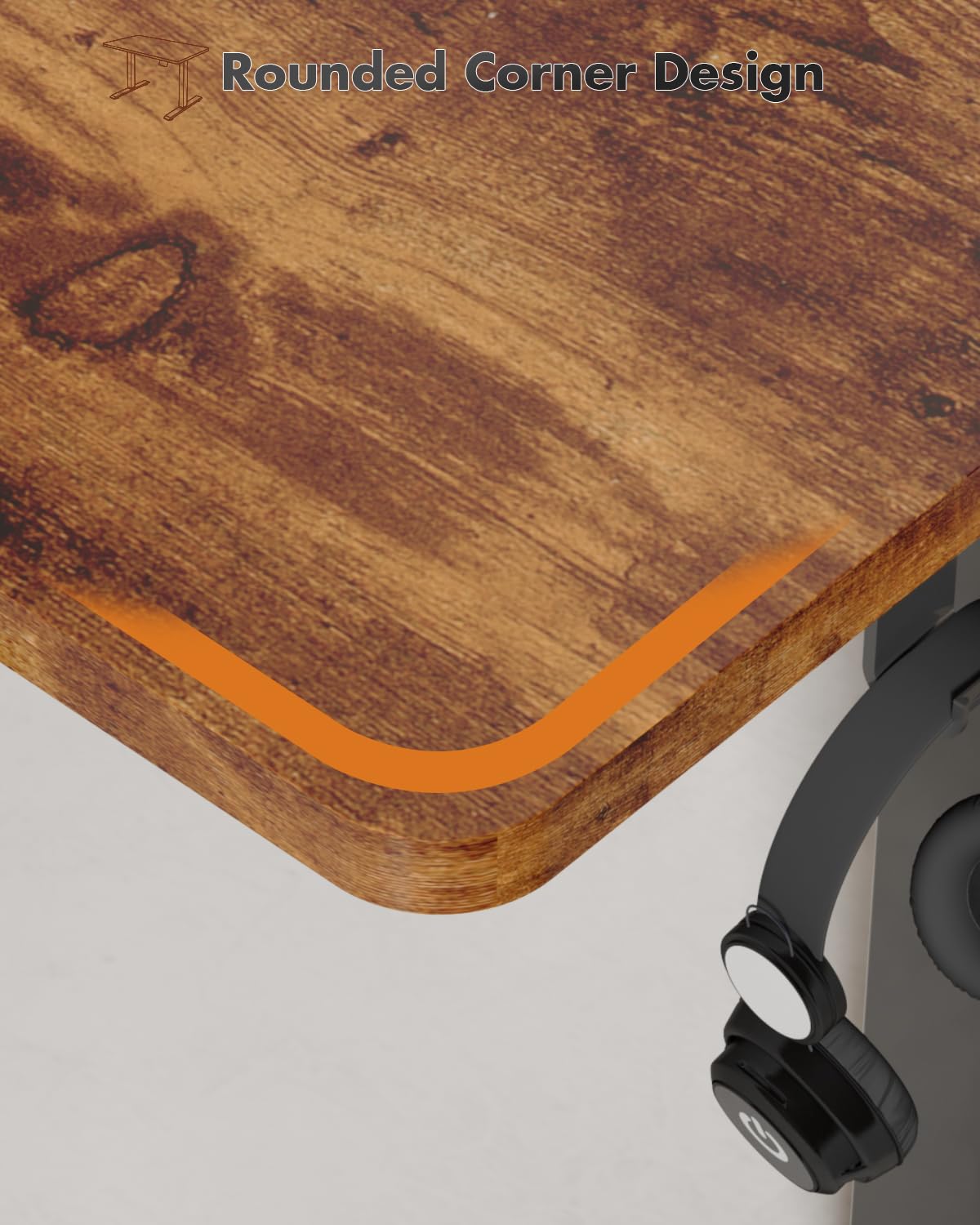 Devoko Electric Standing Desk 120x60cm Sit Stand Table Height Adjustable with Backpack Hook and Memory Smart Pannel, Home Office, White