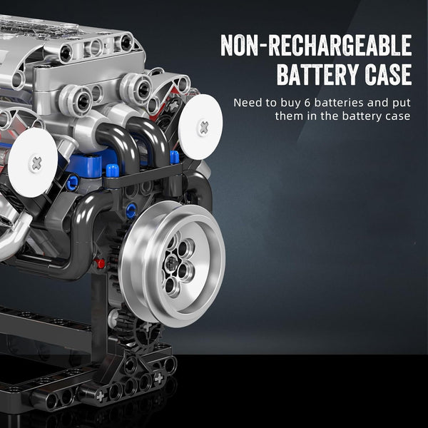 Mould King 10088 V8 Engine Building Kit - Build Your Own V8 Engine Toy, 8-Cylinder Petrol Car Engine Replica Model Building Kit for Kids/Teens 10+ Years (535 Pcs)