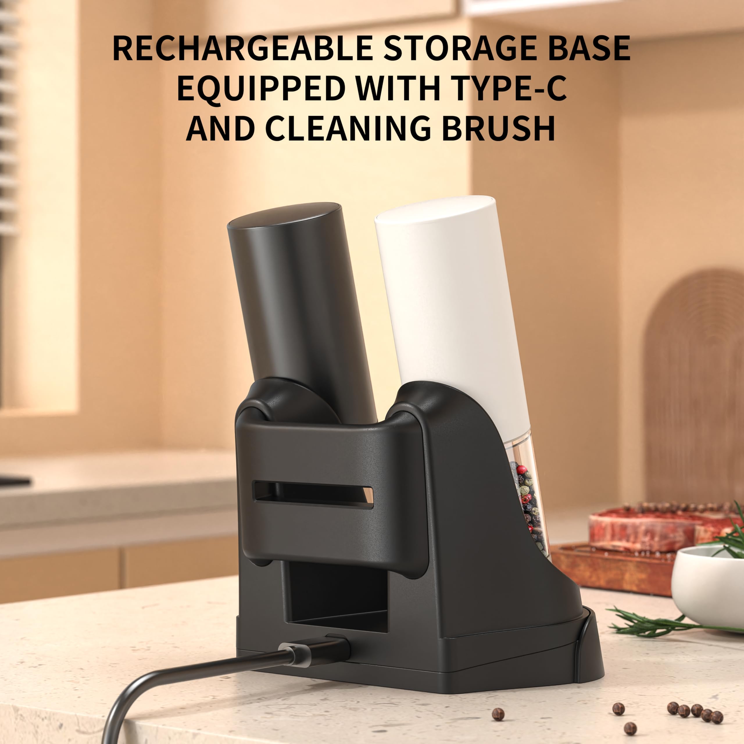 Salt and Pepper Grinder Set, Adjustable Coarseness Salt Shakers, Premium Ceramic Glass Body Salt and Pepper Mills [Without Spice Content]