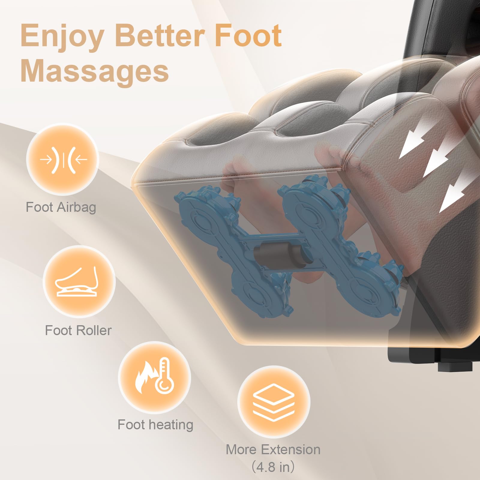 2025 Upgrade Massage Chair, Full Body Massage Chair with 10 Fix Points, Heating, Foot Massage, Auto Modes, Bluetooth Speaker, Touch Screen Controller, Zero Gravity Home Office