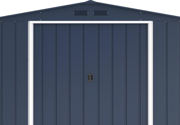 Duramax ECO 8 x 8 (6.35 m2) Metal Garden Storage Shed, Hot-Dipped Galvanized Metal Garden Shed, Tool Storage Shed, Strong Reinforced Roof Structure, Maintenance-Free Metal Shed, Anthracite
