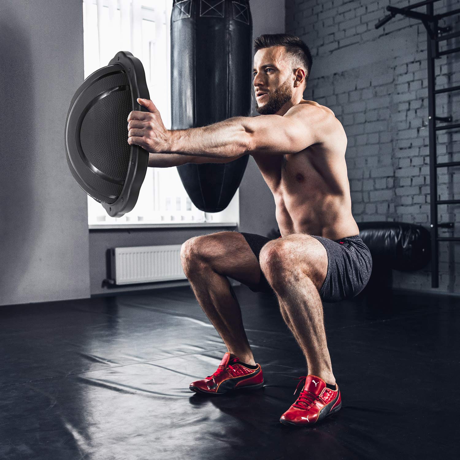 Yes4All SJ31 Inflatable Stability Half Exerise Ball, Premium Balance Trainer Ball with 60cm Non-Slip Surface Ball; Half Yoga Ball and Wobble Balance