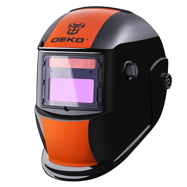 DEKO Welding Helmet Auto Darkening: True Color Solar Powered Auto Darkening Welding Helmets Welder Mask Hood (Skull Design)