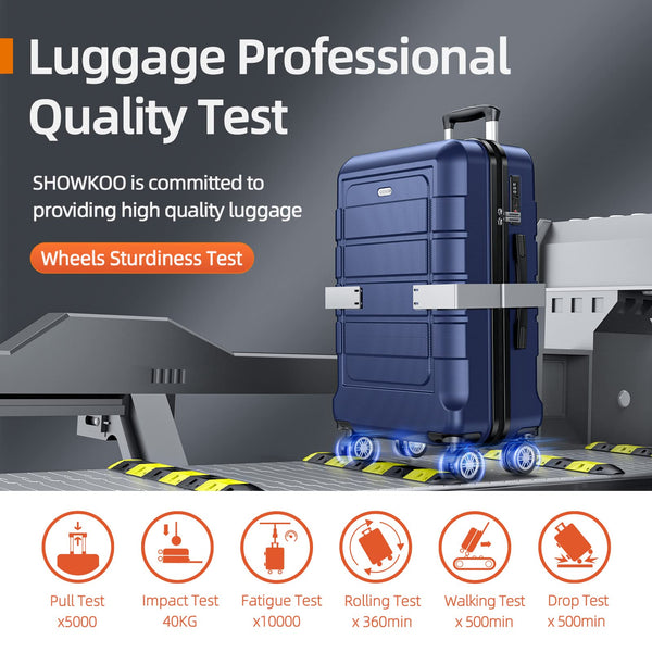 SHOWKOO Suitcase Large 28-Inch Expandable PC+ABS Hard Shell Travel Luggage Lightweight Durable High Capacity with Double Spinner Wheels TSA Lock, 28" Green