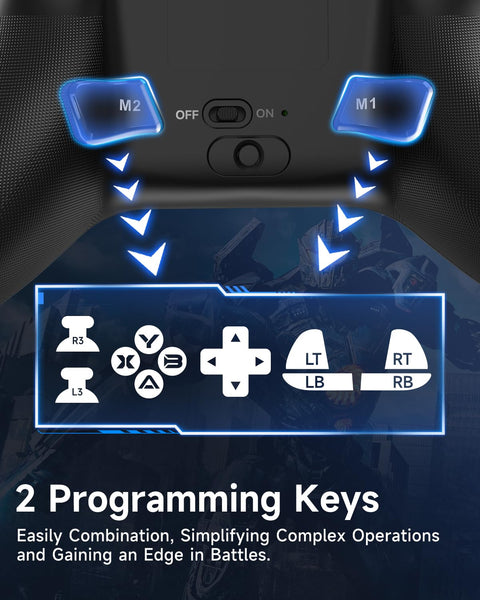 EasySMX X15 Wireless PC Controller with Hall Triggers, Hall Joysticks, Enhanced Bluetooth Game Controller,No Drift No Deadzone effect, Compatible with Windows PC, Android, Steam and Switch