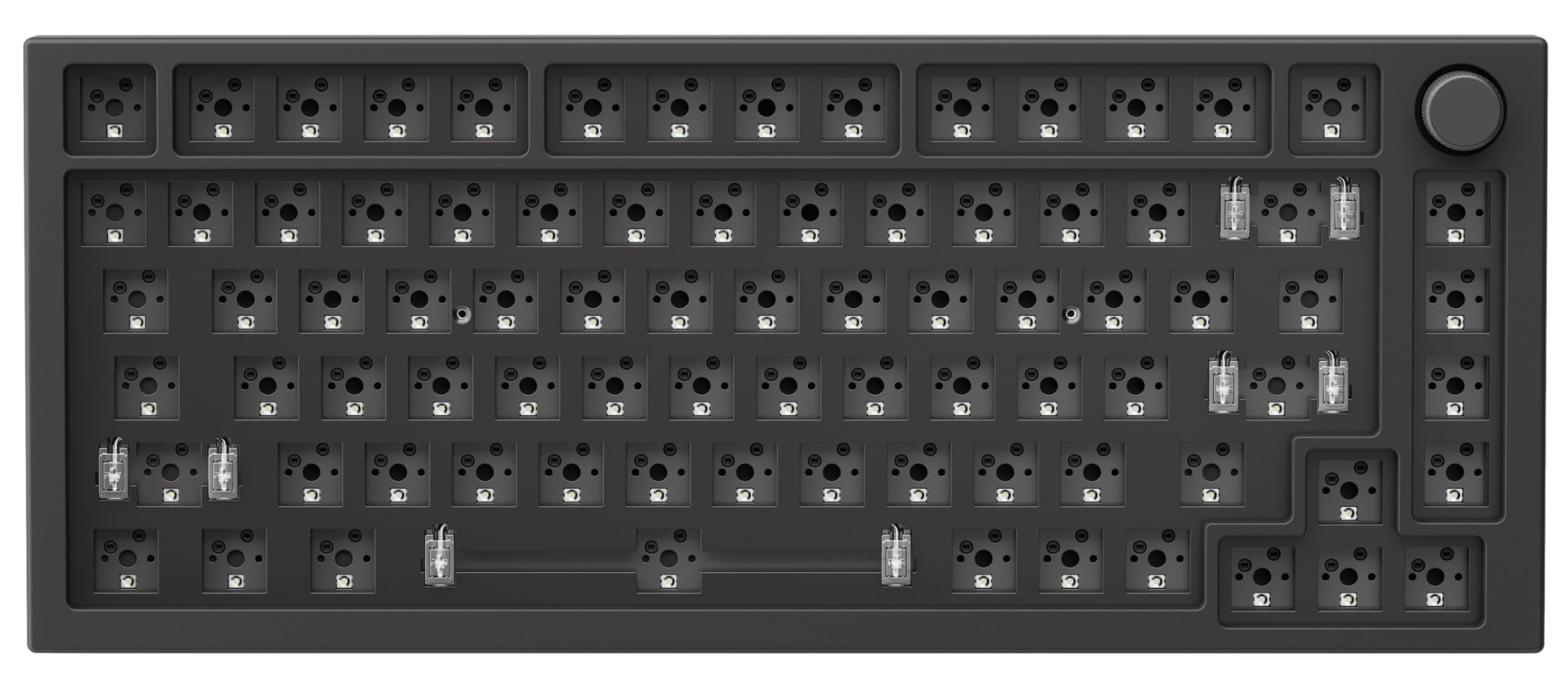 Glorious Gaming GMMK PRO 75% Barebones (Frame Only) - Modular Mechanical Gaming Keyboard, TKL Size (75%), 1.5kg Frame, RGB, Customisable, 5-Pin Switch Support, International/ISO Layout - Black Slate