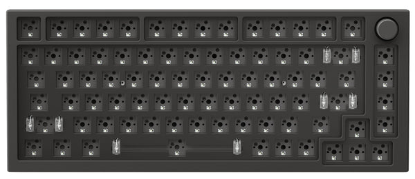 Glorious Gaming GMMK PRO 75% Barebones (Frame Only) - Modular Mechanical Gaming Keyboard, TKL Size (75%), 1.5kg Frame, RGB, Customisable, 5-Pin Switch Support, International/ISO Layout - Black Slate