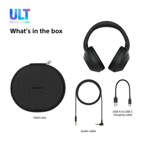 Sony ULT WEAR - Wireless Noise Cancelling Headphones, ULT POWER SOUND, Ultimate Deep Bass, Same Processor as WH-1000XM5, Clear Calls, 30hr Battery, IOS & Android - Black
