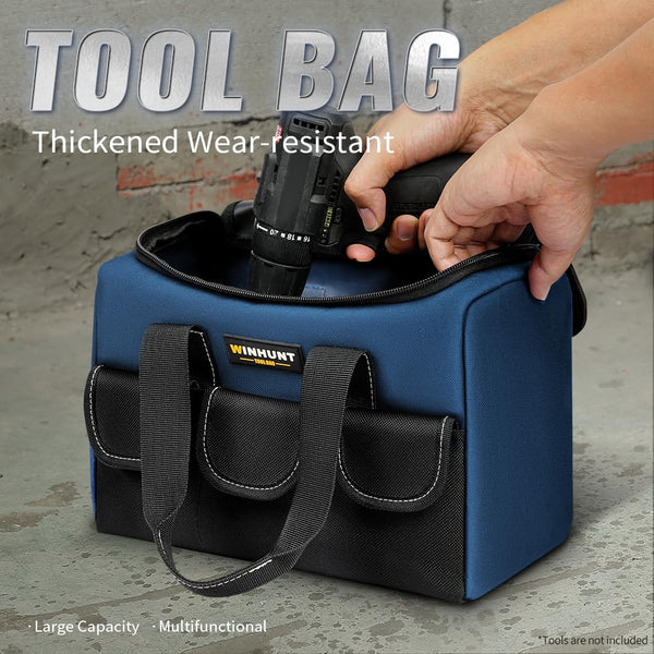 WINHUNT Tool Bag, Compact and Durable 1680 Denier Nylon, Ideal for DIY Enthusiasts and Craftsmen, Tool Organizers, Garden Tool Bag (43cm)