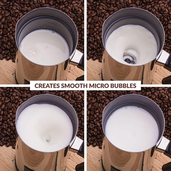 Andrew James Multi-Functional Electric Milk Frother & Milk Steamer, 500W 300ml 5 Functions 1 Touch Operation, Non-Stick, Hot Chocolate Heater, Milk