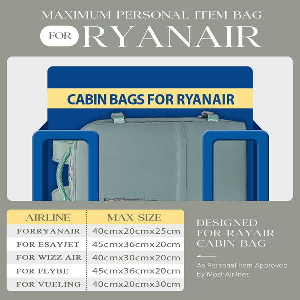 Cabin Bags 40x20x25 for Ryanair Underseat Carry-ons Bag Hand Luggage Bag Travel Backpack Cabin Size 20L