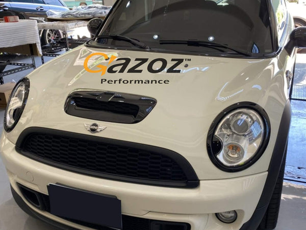 Gazoz Performance Gloss Black Hood Scoop Bonnet Air Intake Vent For Mini Cooper S R56 R57 R58 R59
