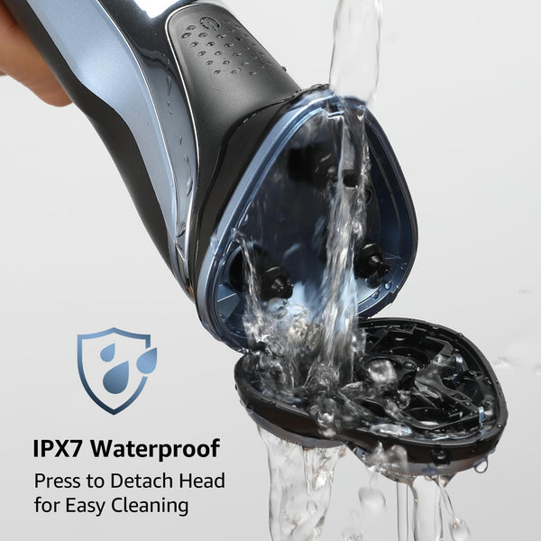 Head Shavers for Men, Dyoonoer Waterproof Cordless Head Shavers for Bald Men, Rechargeable 7D Flexible Electric Head Shaver with Magnetic Blade Head, Wet Dry Use Rotary Head Shaver with LED Display