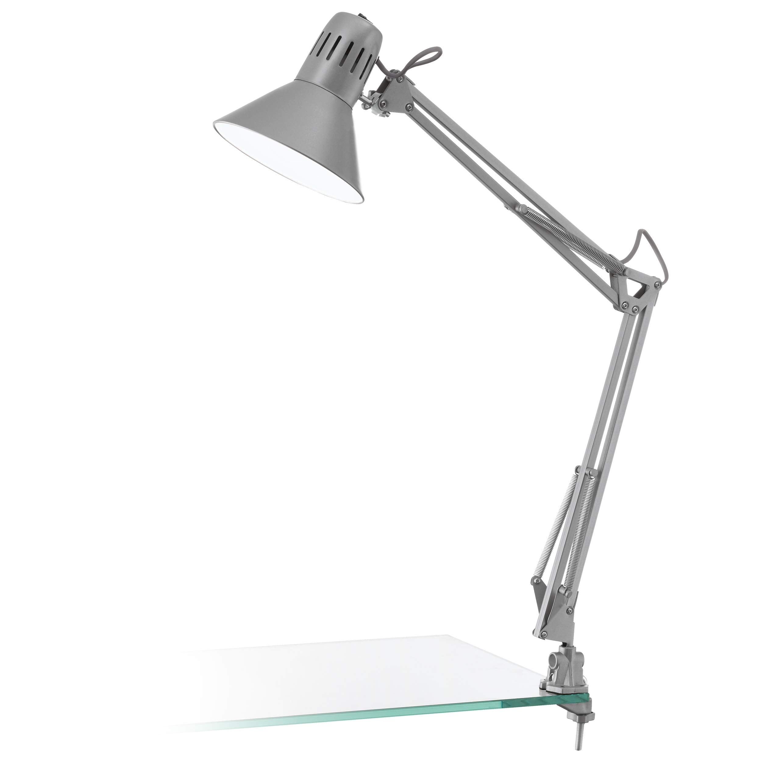 Eglo E27 Modern Silver Adjustable Clip on Desk Light 'FIRMO'