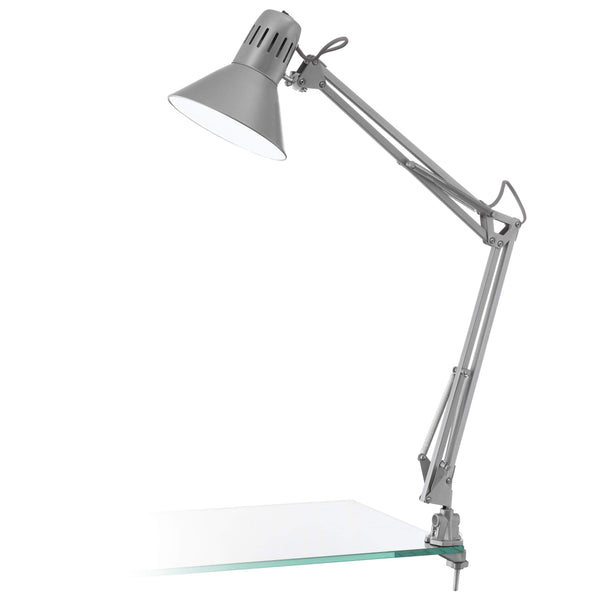 Eglo E27 Modern Silver Adjustable Clip on Desk Light 'FIRMO'