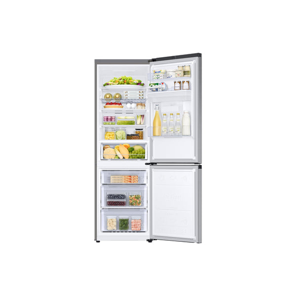 Samsung Classic Fridge Freezer, with Wine Shelf, Features Big Door Bin, All Around Cooling and SpaceMax Technologies, Silver, 7 Series, RB34C652ESA/EU