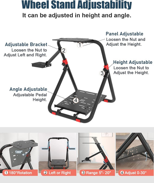 DIWANGUS Steering Wheel Stand, Adjustable Racing Wheel Stand Fit for Logitech G29/G923/G920, for Thrustmaster T300/T248
