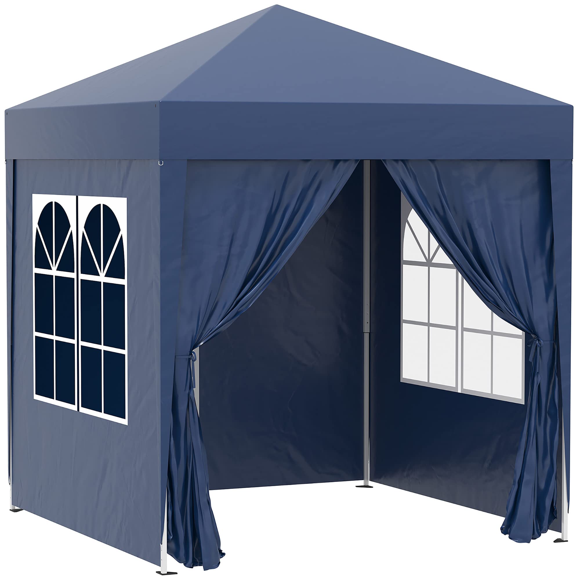 Outsunny 3 x 3(m) Pop Up Gazebo, Water and UV Resistant Party Tent Camping Canopy Marquee with Carry Bag, Blue