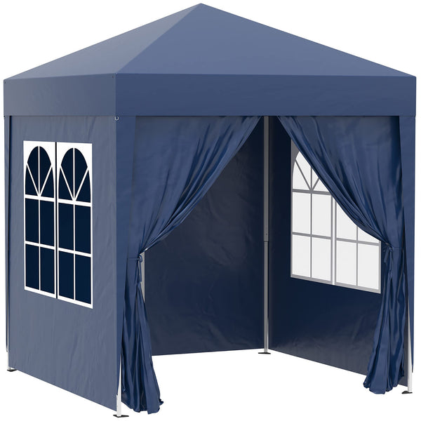 Outsunny 3 x 3(m) Pop Up Gazebo, Water and UV Resistant Party Tent Camping Canopy Marquee with Carry Bag, Blue
