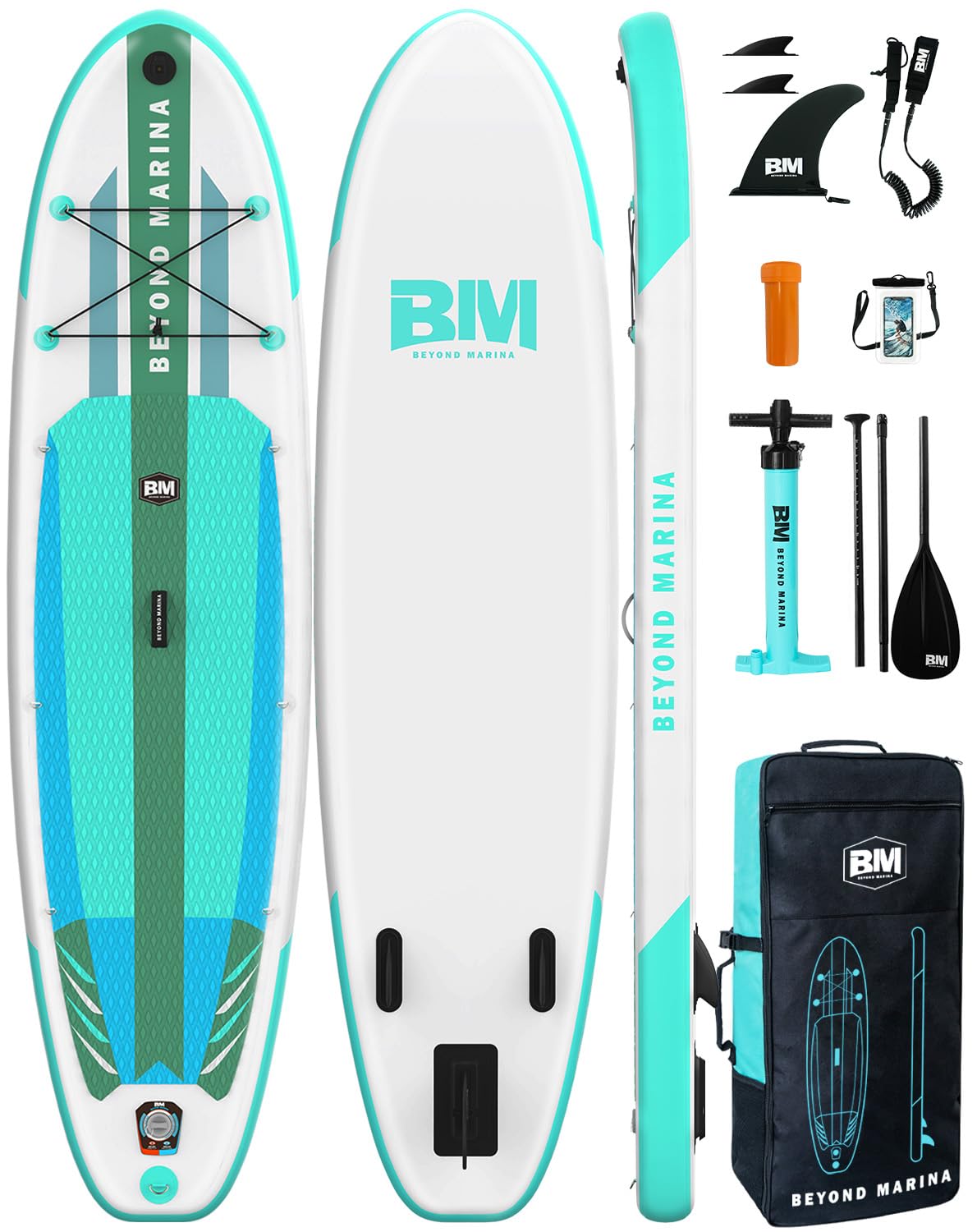 BEYOND MARINA Paddle Board, Inflatable Stand Up paddle boards for adults & Youth, Featherlight sup Board with Premium ISUP Board Accessories, 10'6''x32''x6'',