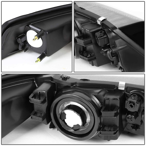DNA MOTORING HL-OH-FM99-BK-CL1 Black Housing Headlights Replacement Compatible with 99-04 Ford Mustang