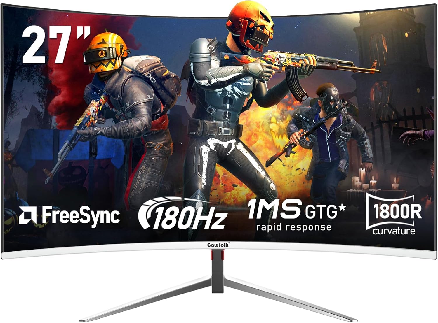 Gawfolk 34 Inch Ultrawide Curved 144Hz Gaming Computer Monitor 1500R PC Screen 21:9 UWQHD (3440x1440),Adaptive Sync,178° Viewing Angle,Display Port、HDMI 2.0, VESA75x75MM-Black