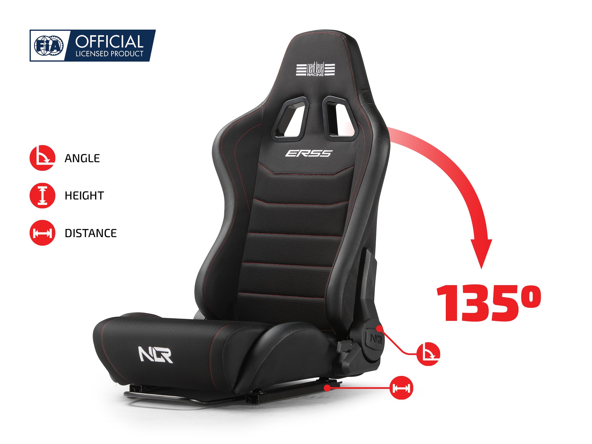 Next Level Racing ERS5 Elite Reclining Seat - PU Leather & Suede Edition (NLR-E055)