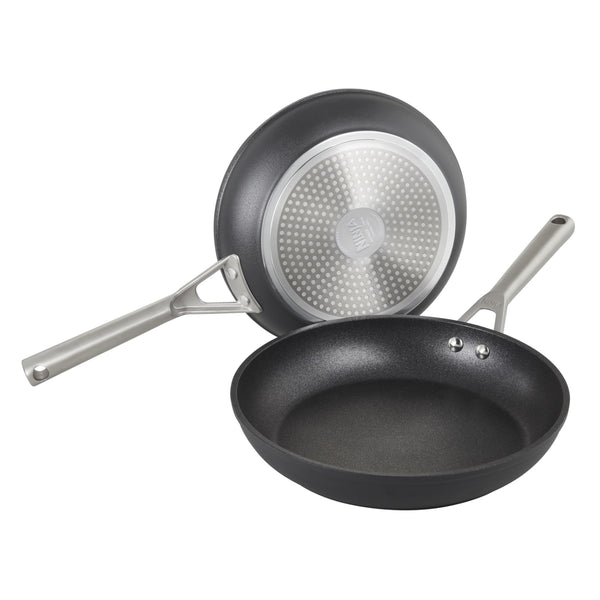 Ninja ZEROSTICK Premium 5-Piece Pan Set, Long Lasting Non-Stick, 3x Saucepans with Glass Lids, 1x Milk Pan, 1x Frying Pan, Hard Anodised Aluminium, Induction Compatible, Grey C35000UK