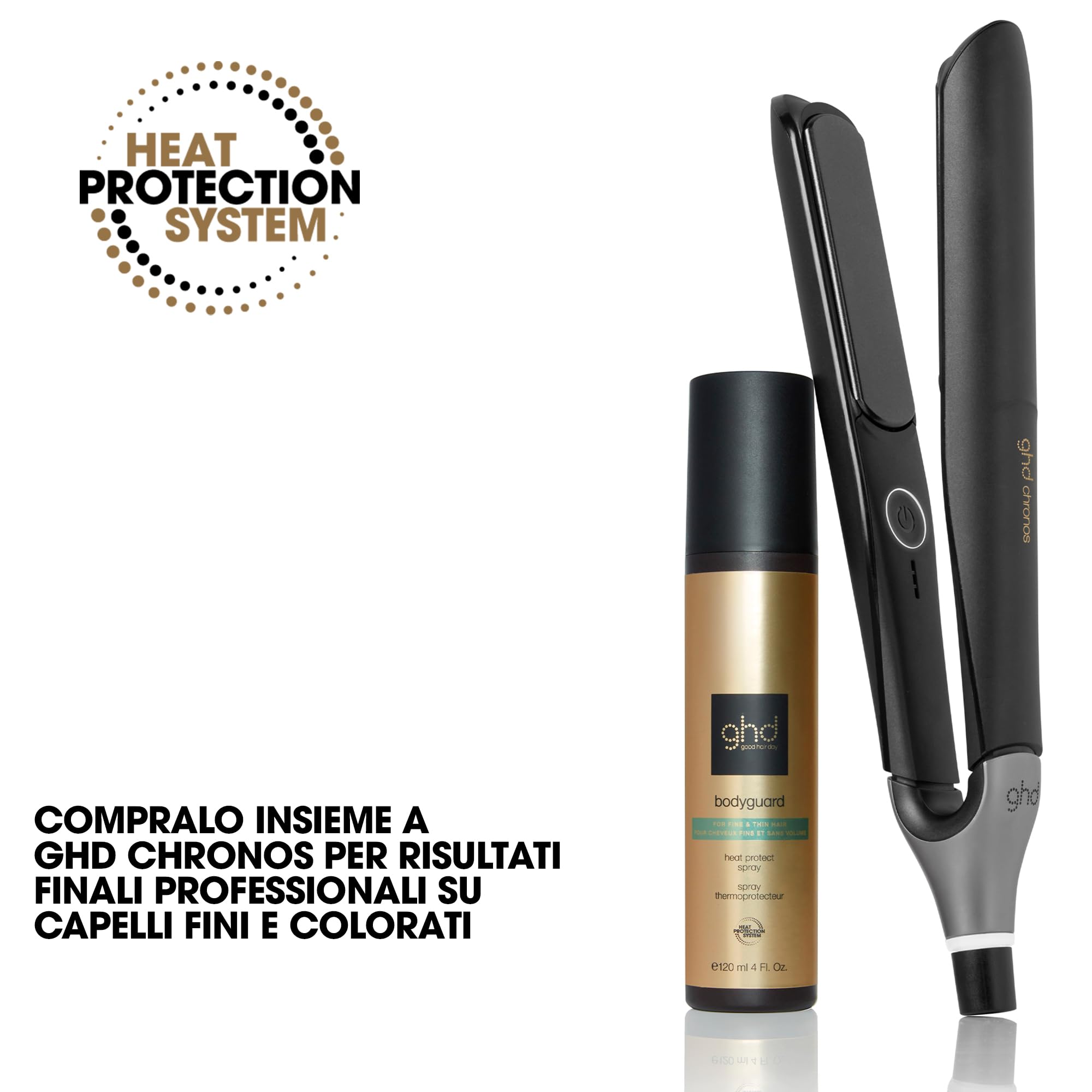 ghd Bodyguard Heat Protect Spray - Invisible & Lightweight Heat Protection, Protects Against Heat Damage, Hair Looks & Feels Healthier - 120ml