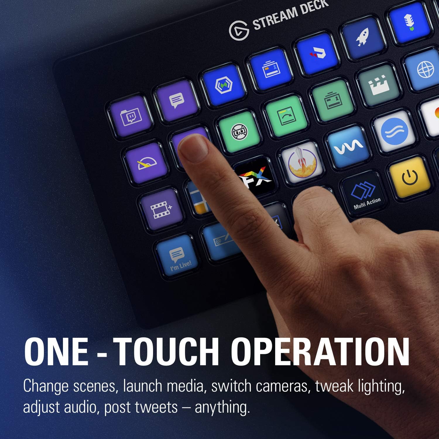 Elgato Stream Deck XL – Advanced Studio Controller, 32 macro keys, trigger actions in apps and software like OBS, Twitch, YouTube and more, works with Mac and PC