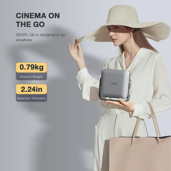 [Ultra-Thin & NetfIix Officially] Smart Mini Projector 4K, VISSPL Auto Focus & Keystone WiFi 6 & Bluetooth 27000 Lumen 1080P Full HD Portable Projector for Bedroom/Outdoor/Phone/iOS/Android