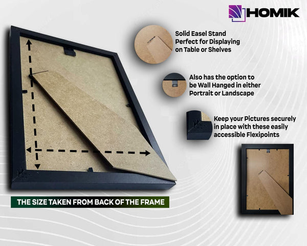 HOMIK A5 Black Photo Frame set of 12 - Picture Frame A5 Black Economy Pack of 12