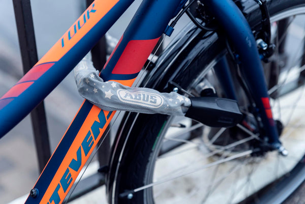 ABUS Catena 6806K chain lock - Lightweight hardened steel bike lock with fashionable textile tube - Square chain with security level 6